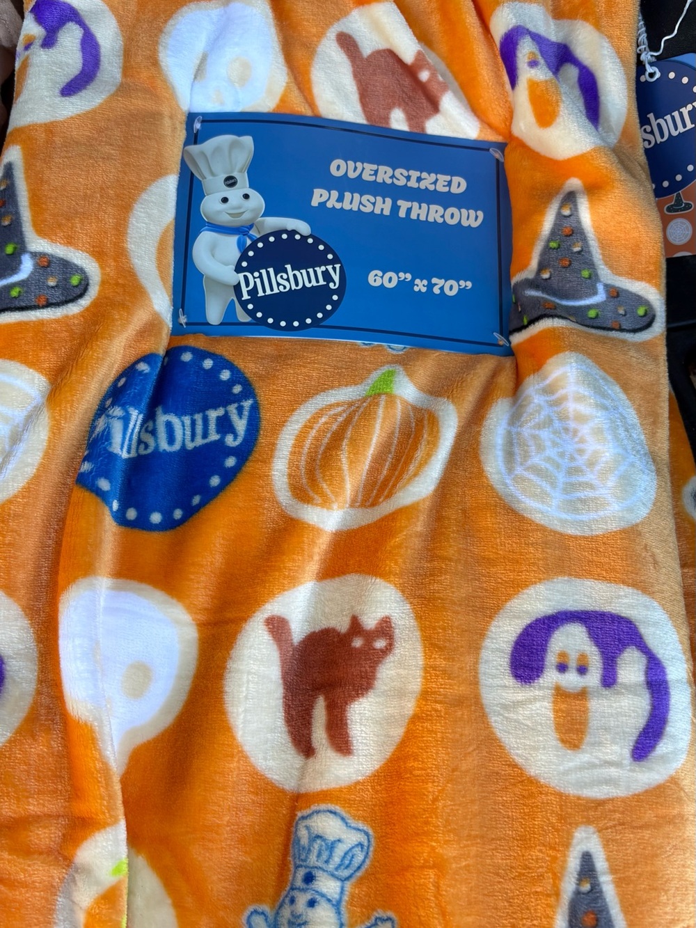 Kids Halloween Plush Throw blanket oversized - Orange